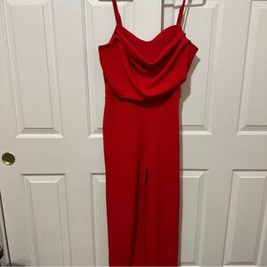 NWT Quiz Women’s Red Wide Leg Jumpsuit Size 12 Sleeveless Valentines Party New
